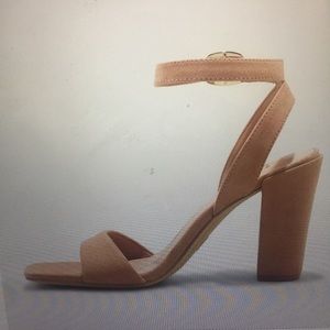 a new day WM Sz/12 Faux Suede Thick Heel Ankle Strap Sandal